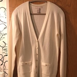 EUC Banana Republic Cream cardigan gold buttons